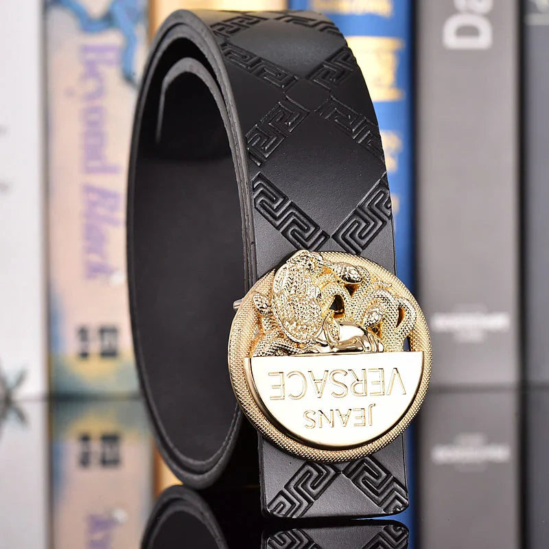 2 Colors printed letter leather belt