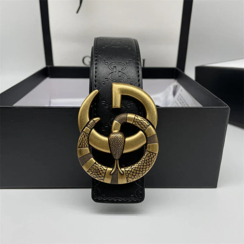 GG Printed Letter Leather Belt