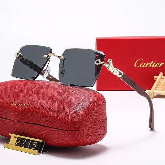 Square frameless leopard head Sunglasses 2215