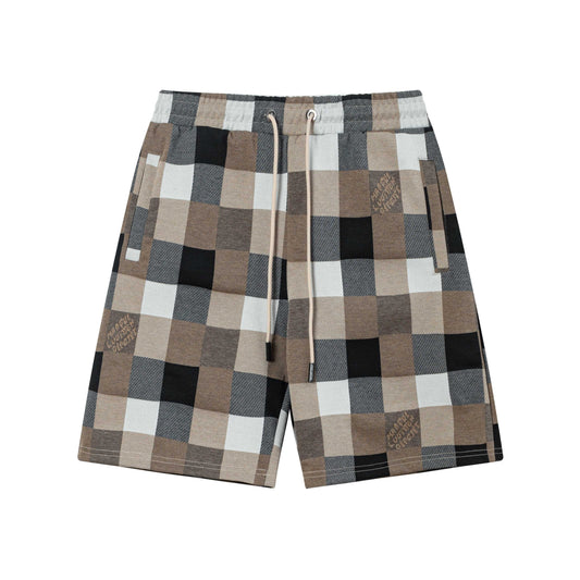 250313 New high quality chequered jacquard print shorts