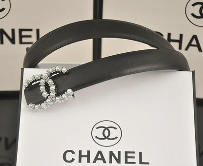 6 color   double C pearl rhinestone belt