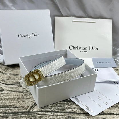 6 Colors   rhinestone CD lychee pattern double-sided belt