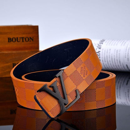 3 Colors   New Letter Brown Leather Belt