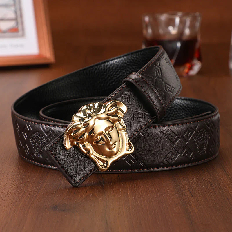 Medusa 3 Colors printed letter leather belt