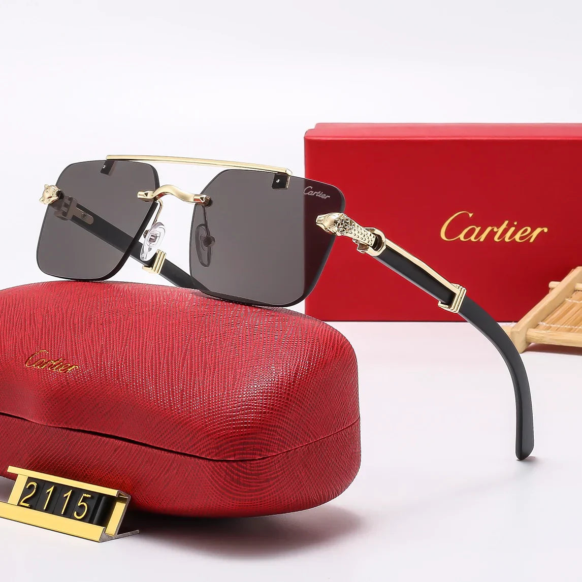 Frameless leopard sunglasses 2115