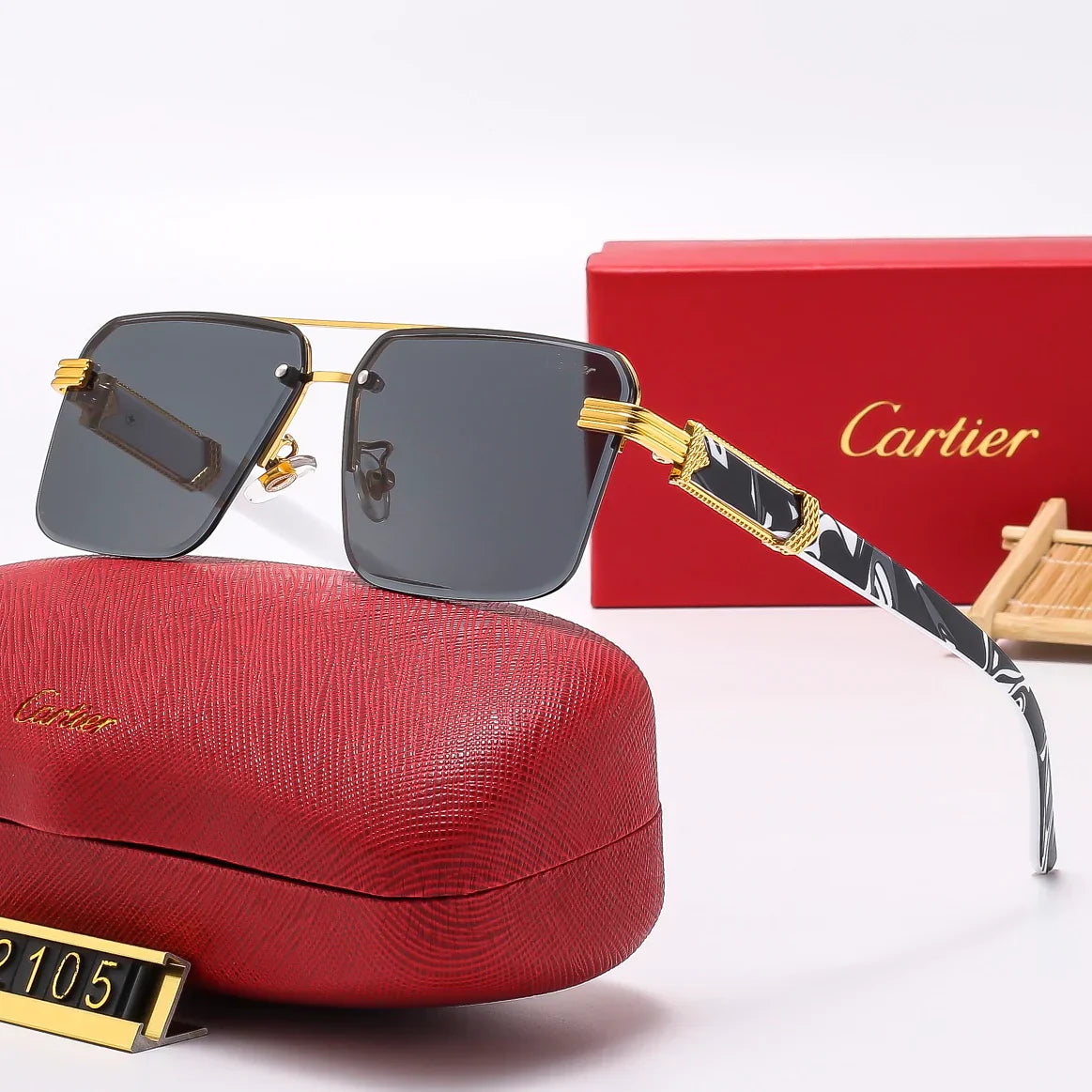 Square stylish frameless sunglasses 2105