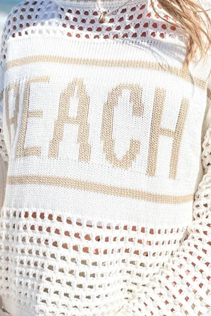 Beach Vacation Hollow Knit Sweater
