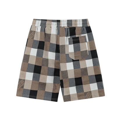 250313 New high quality chequered jacquard print shorts