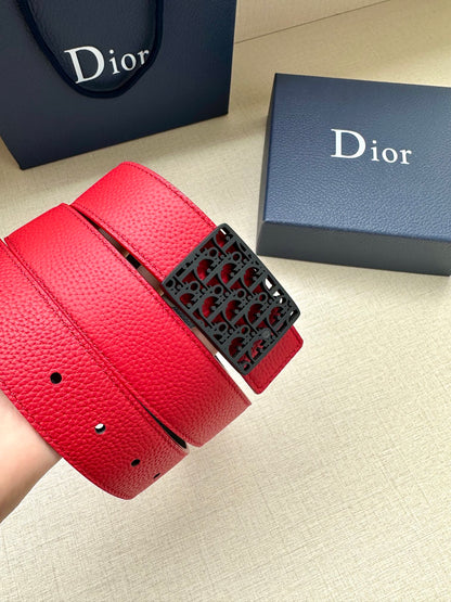 Calfskin brass buckle belt width 3.5cm