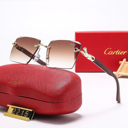 Square frameless leopard head  Sunglasses 2215