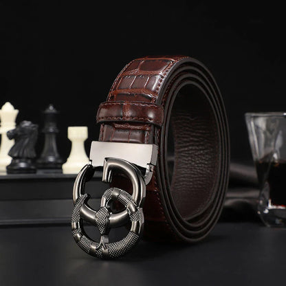 3 Colors printed letter leather belt