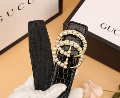 2 styles of   double G pearl belt