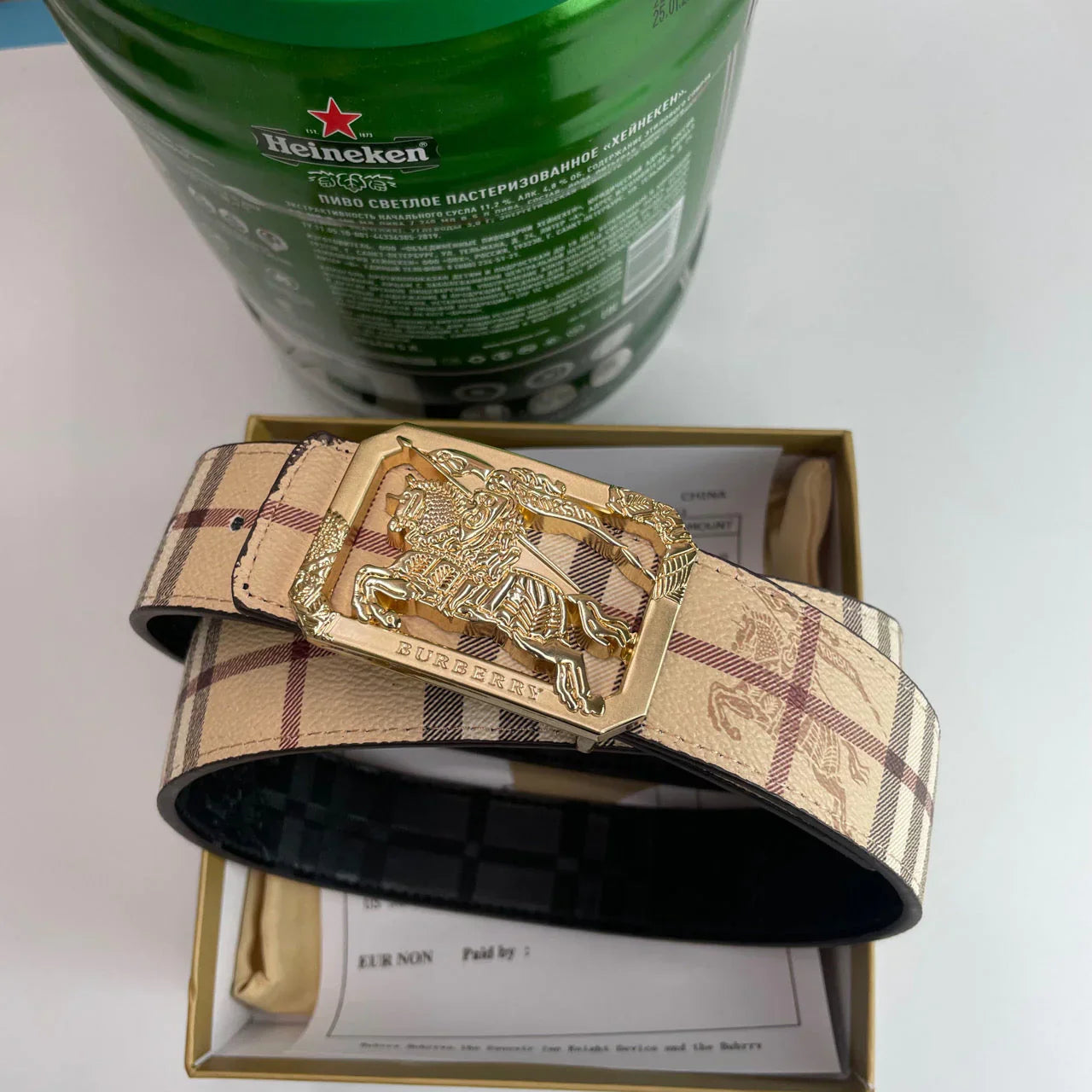 4 Colors printed letter buckle leather belt