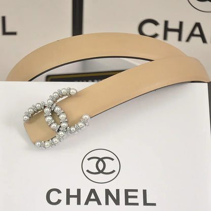 6 color   double C pearl rhinestone belt