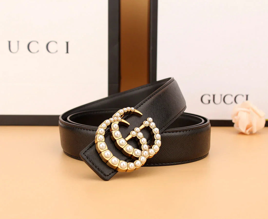 2 styles of   double G pearl belt