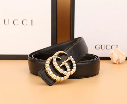2 styles of   double G pearl belt