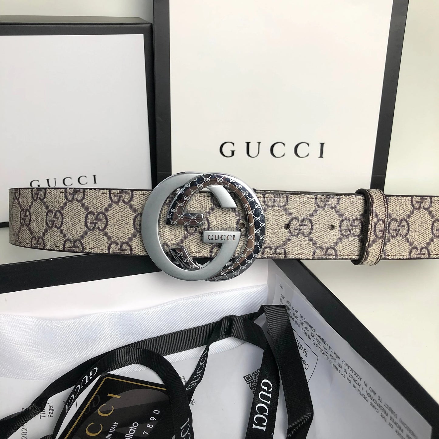 3 Colors printed letter leather belt