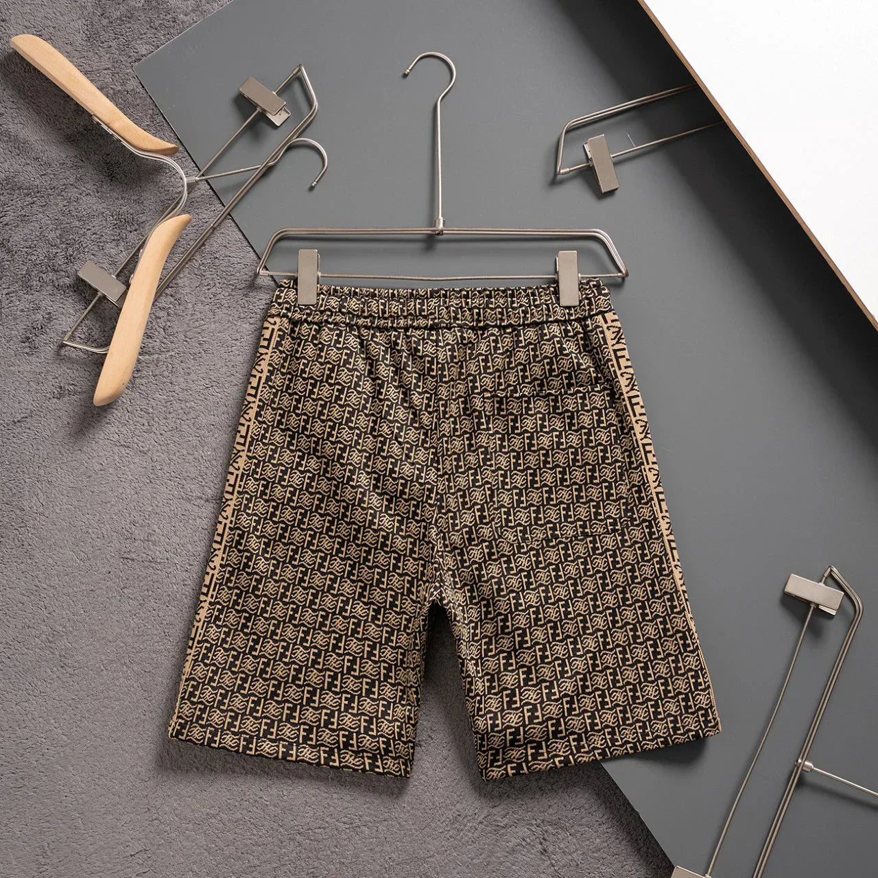 250224 New high quality jacquard knit stretch shorts