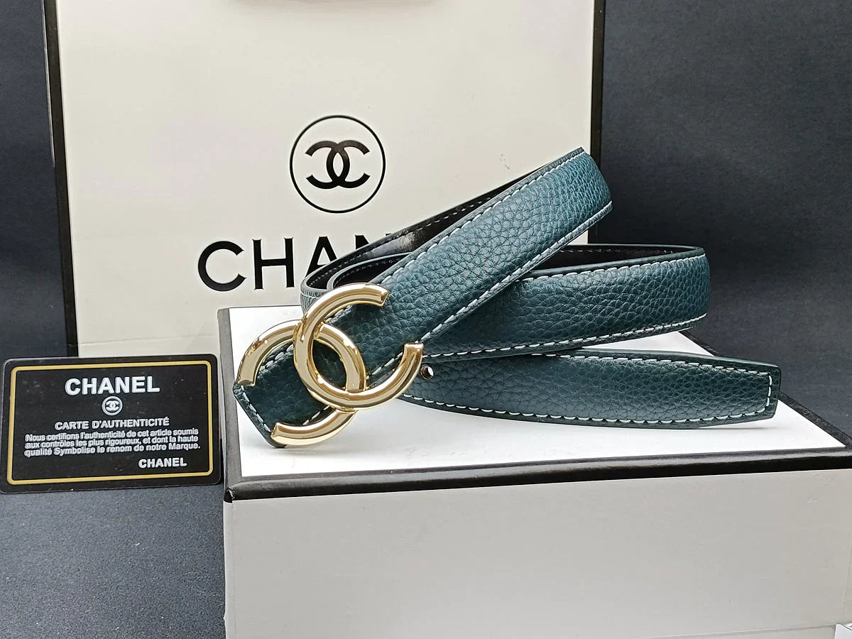 8 Colors   double C multi-color lychee leather belt