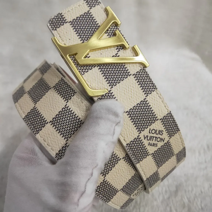 3 Colors Striped Letter Leather Belt