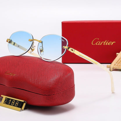 Fashion Oval Frameless Sunglasses 2188