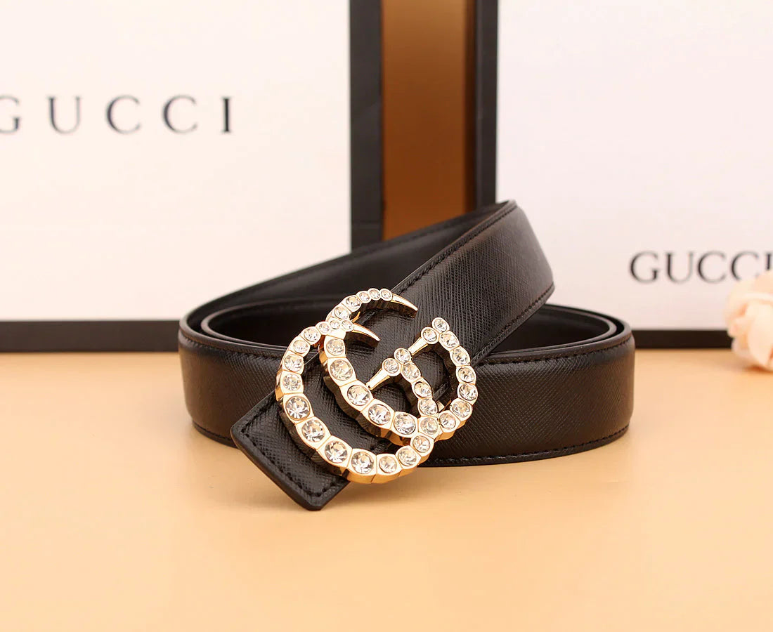 2 Styles   Double G Rhinestone Belt