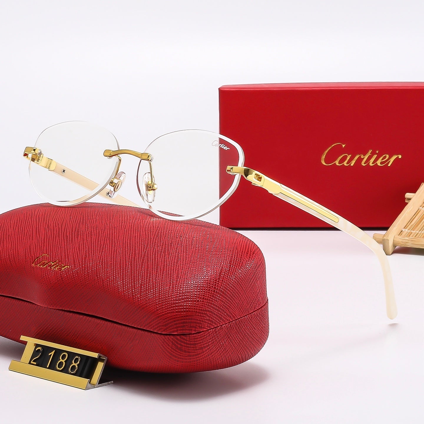 Fashion Oval Frameless Sunglasses 2188