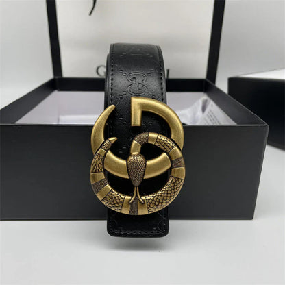 GG Printed Letter Leather Belt