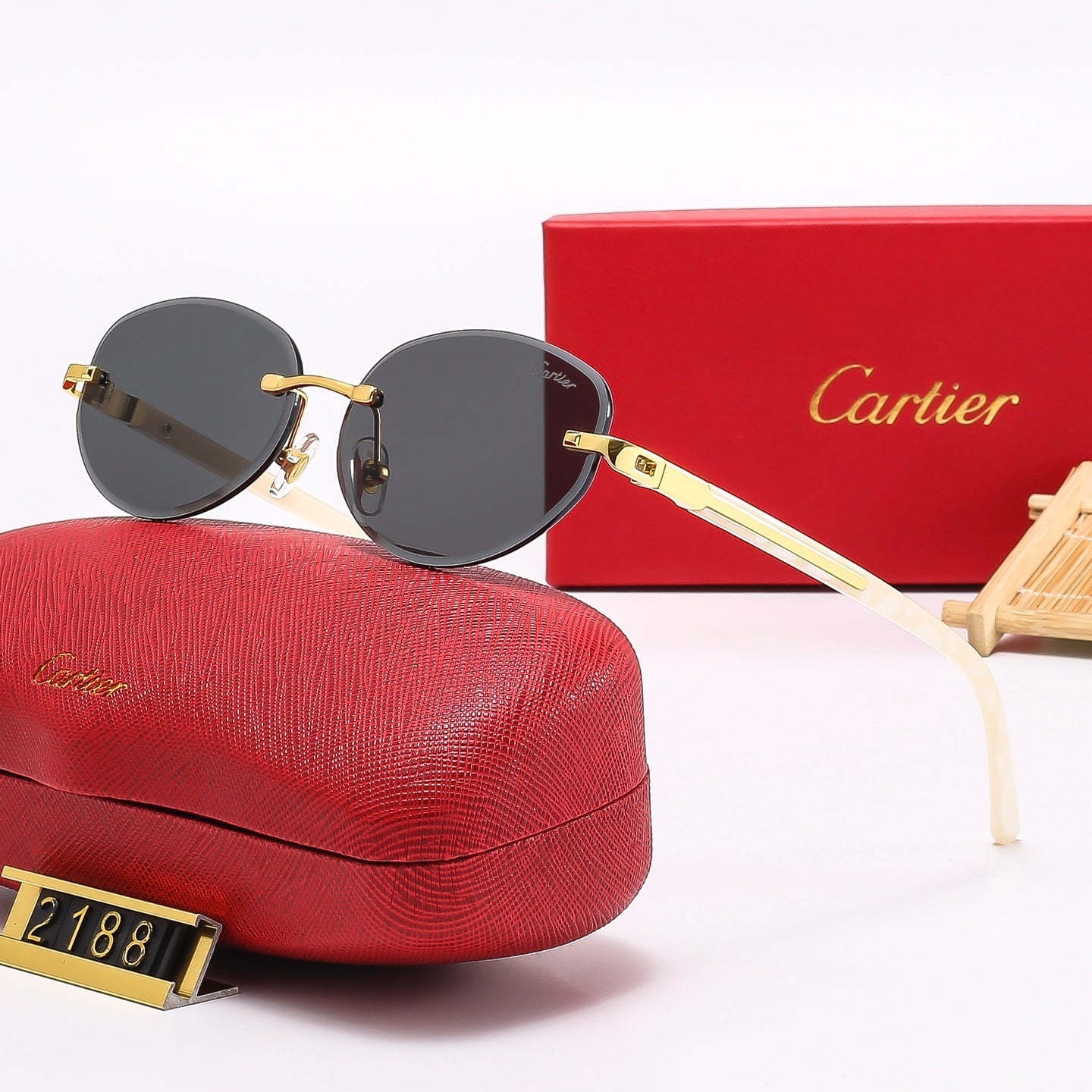 Fashion Oval Frameless Sunglasses 2188