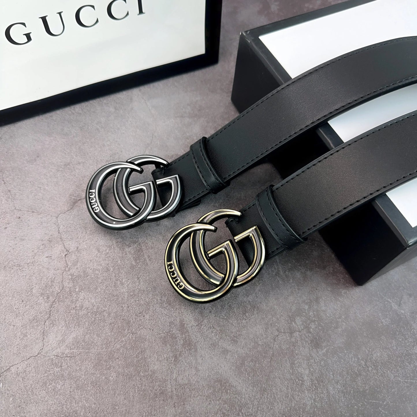 2 Colors printed letter leather belt