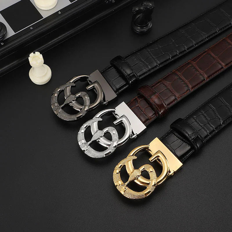 3 Colors printed letter leather belt