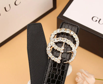 2 Styles   Double G Rhinestone Belt