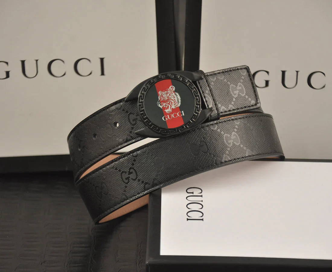 2 Colors printed letter leather belt