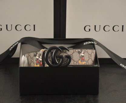 3-color double G Mickey Mouse print belt