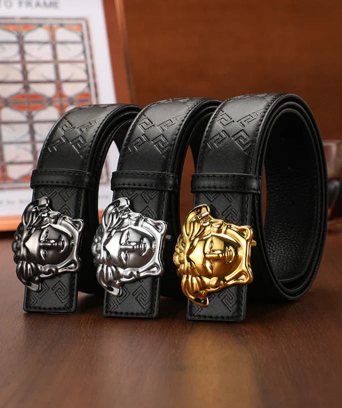 Medusa 3 Colors printed letter leather belt