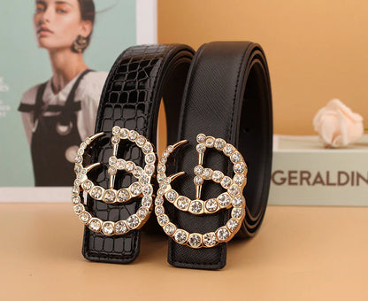 2 Styles   Double G Rhinestone Belt