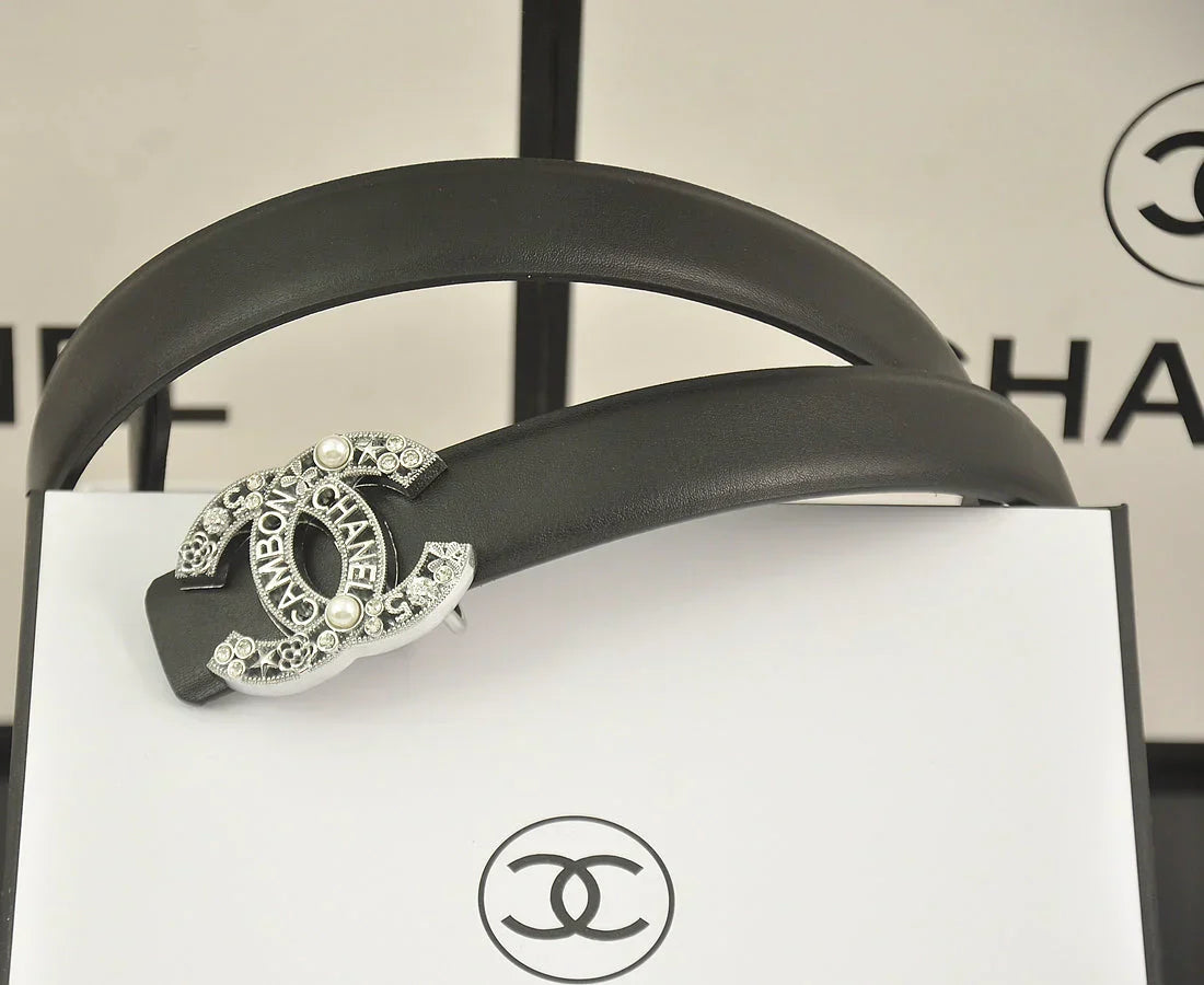 6 color rhinestone pearl letter belt