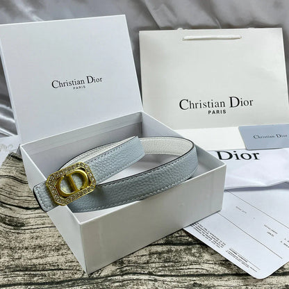 6 Colors   rhinestone CD lychee pattern double-sided belt