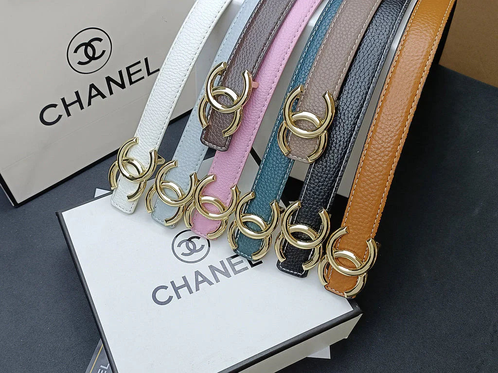 8 Colors   double C multi-color lychee leather belt