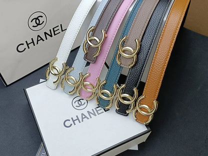 8 Colors   double C multi-color lychee leather belt