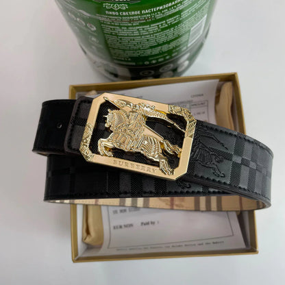 4 Colors printed letter buckle leather belt