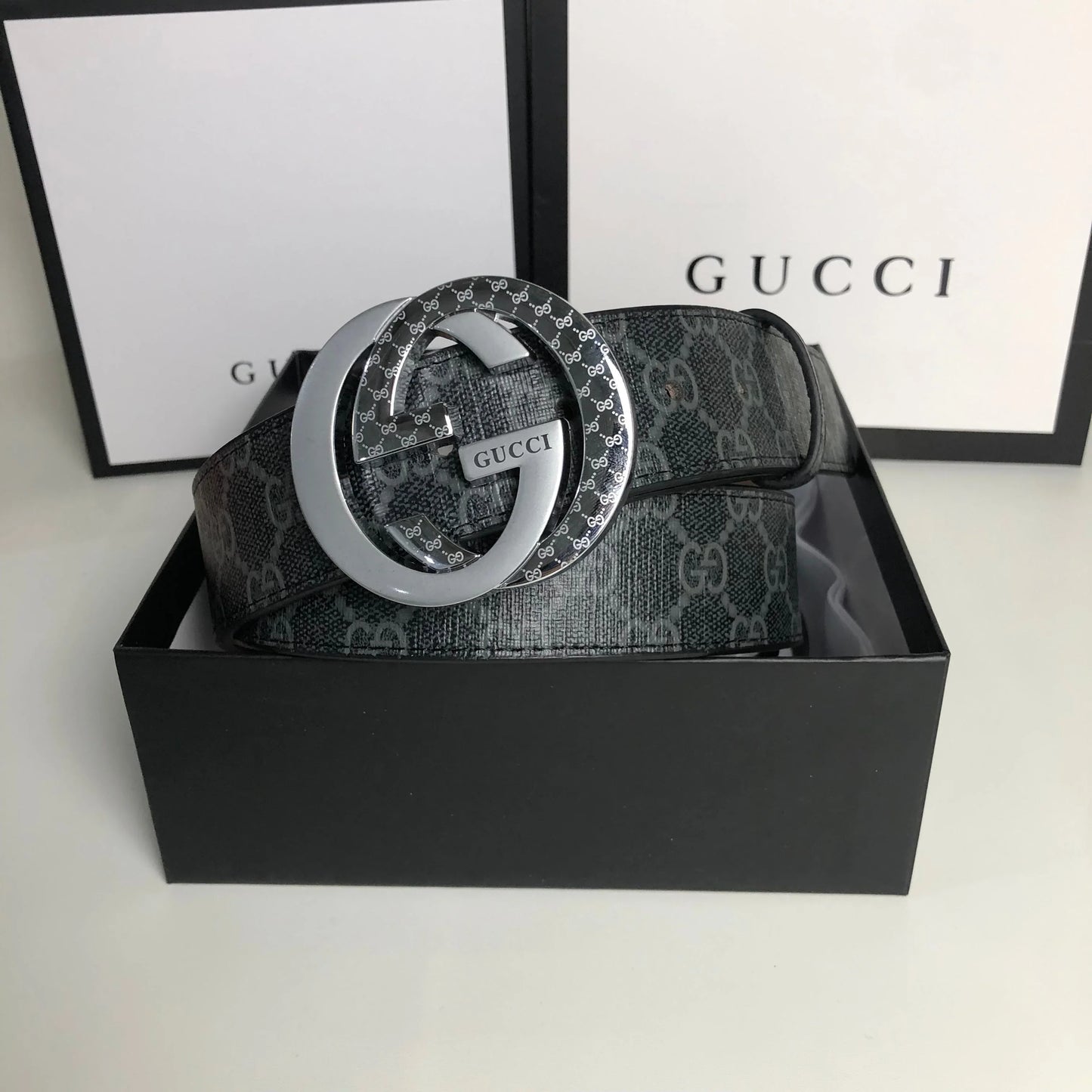 3 Colors printed letter leather belt