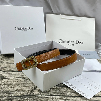 6 Colors   rhinestone CD lychee pattern double-sided belt