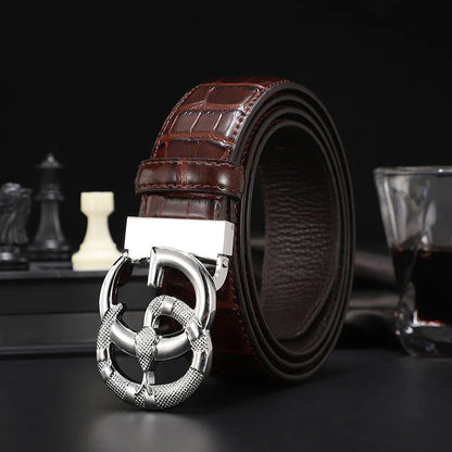3 Colors printed letter leather belt