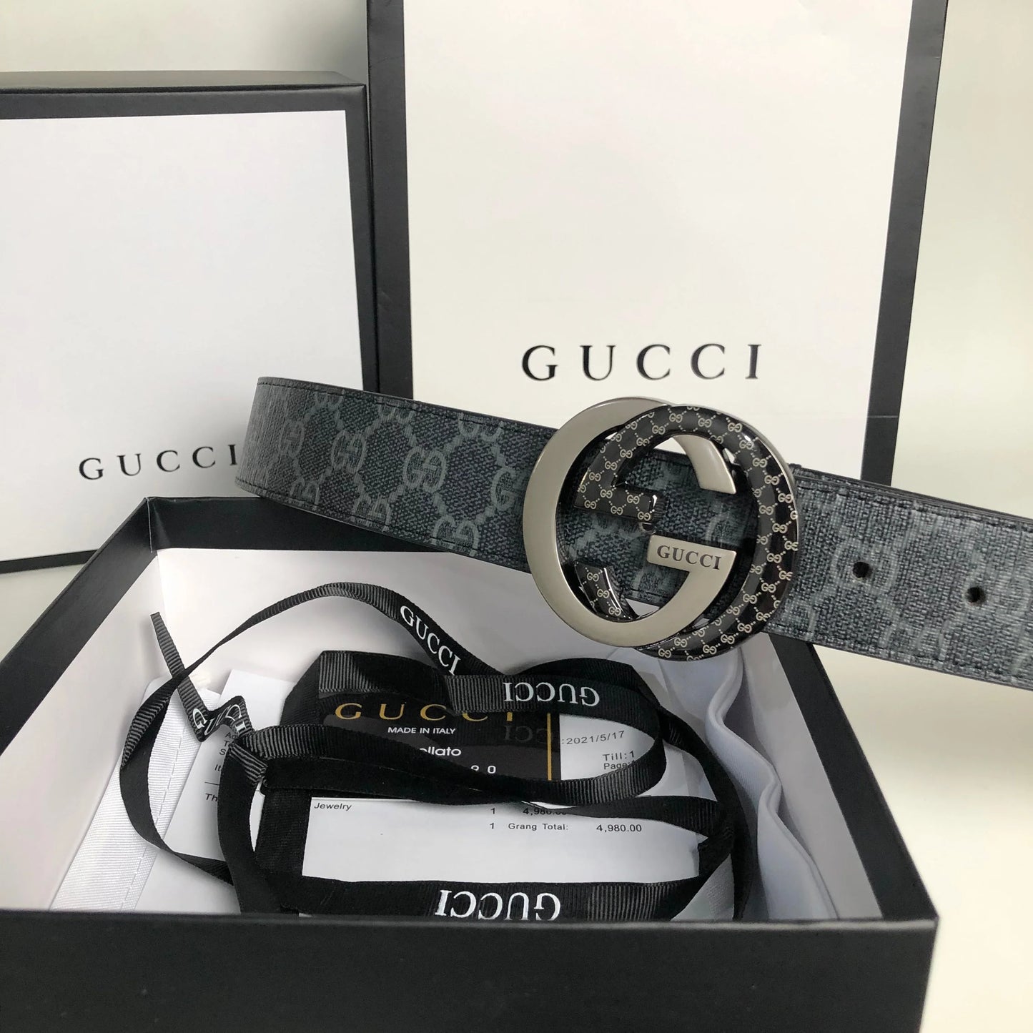 3 Colors printed letter leather belt