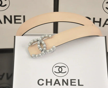 6 color   double C pearl rhinestone belt