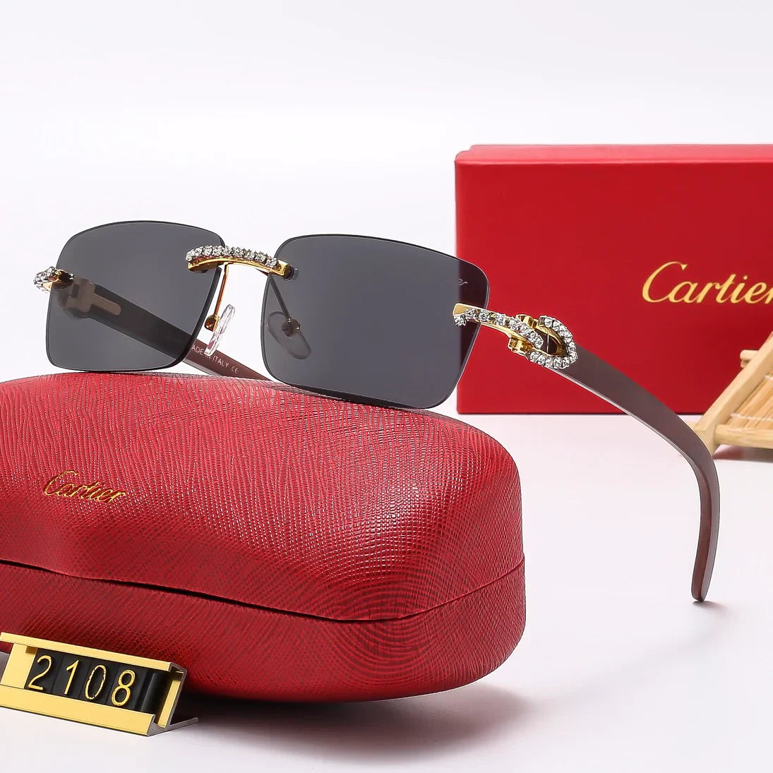 6 Colors Diamond Fashion Frameless Sunglasses 2107