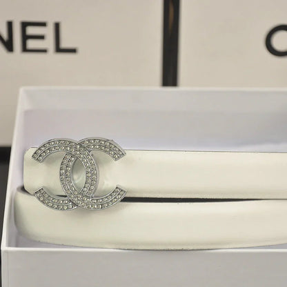 6 color double C pearl rhinestone belt