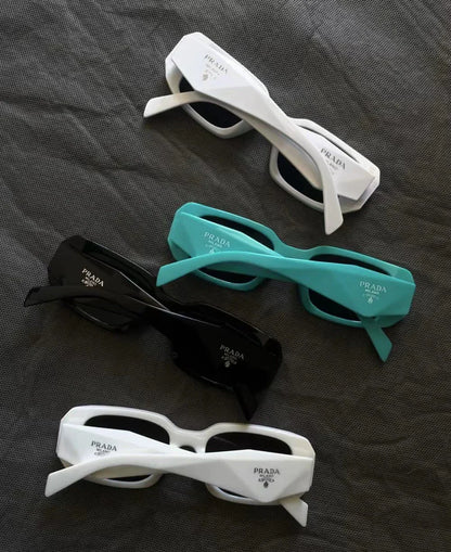 White Polygonal Retro Unisex Sunglasses 8251