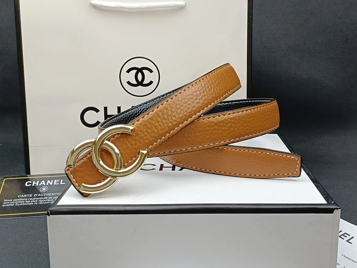 8 Colors   double C multi-color lychee leather belt